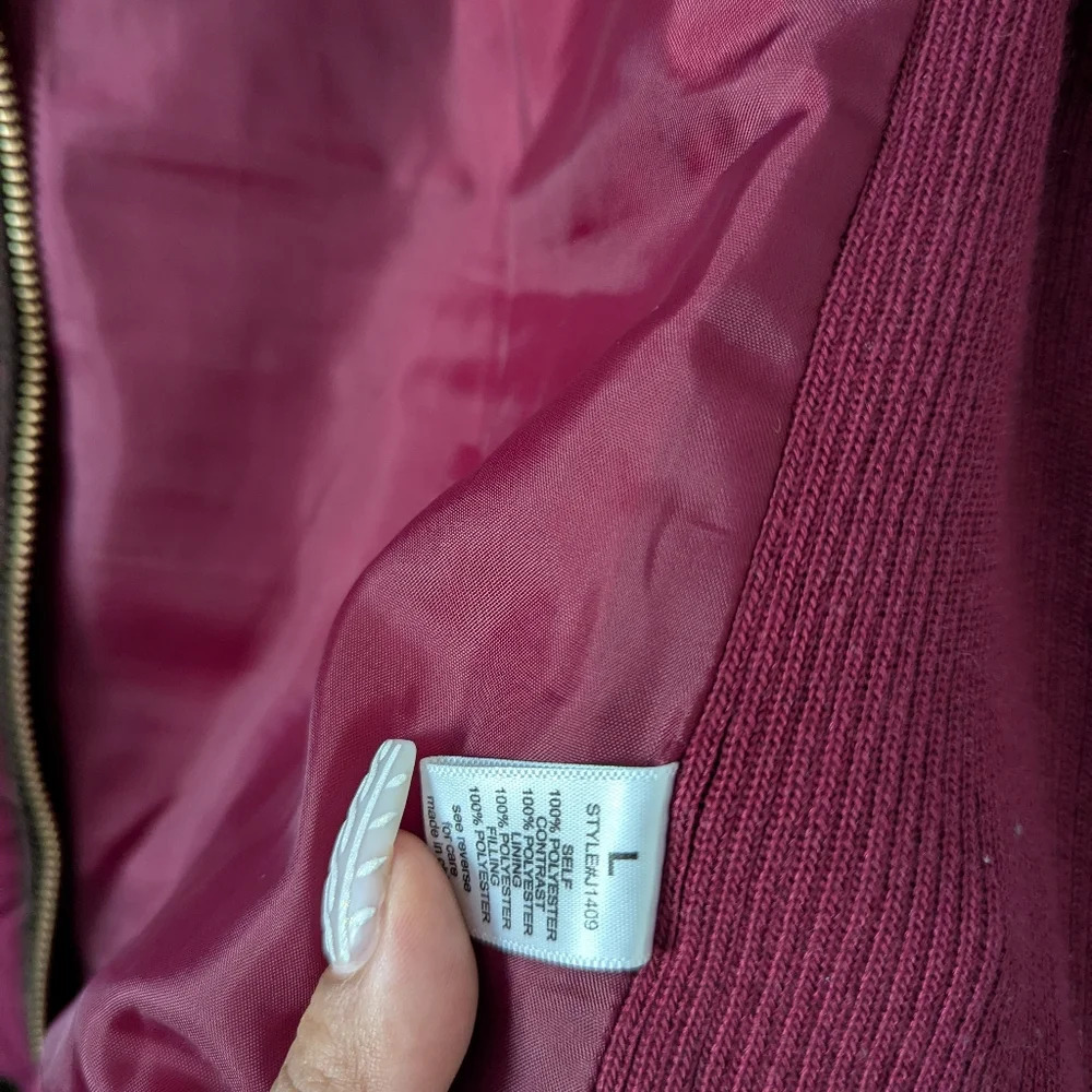 Active USA Quilted Zip Up Burgundy Vest Size Large - Picture 5 of 5